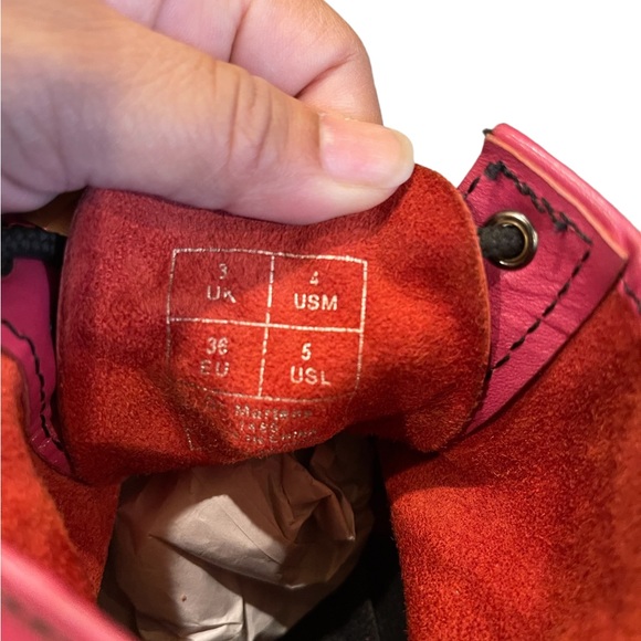 Dr. Matens 1460 Air Wair Fuschia Leather Boots Size 5 - Picture 8 of 9